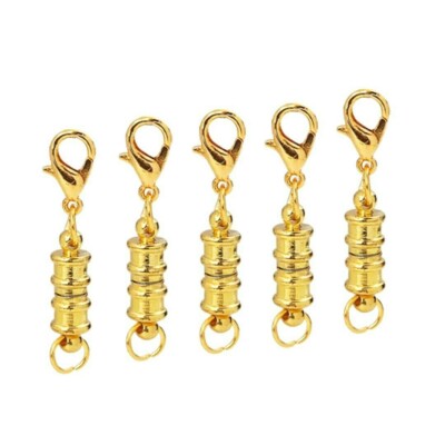 Gold Magnetic 36x7mm Barrel Lobster Clasp Jumpring Converter Connectors 