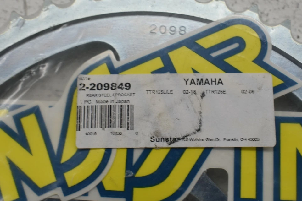 Piñón trasero SunStar 49 dientes 2-209849 para Yamaha TTR125E TTR125L TTR125LE Foto 3 de 4