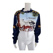 Pearl iZUMi FAT TIRE Amber Ale New Belgium Brewing Cycling Jersey Crop Top S/M