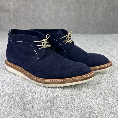 Noah Waxman Lenox Navy Chukka a tre occhielli in camoscio stivali da uomo taglia 10,5