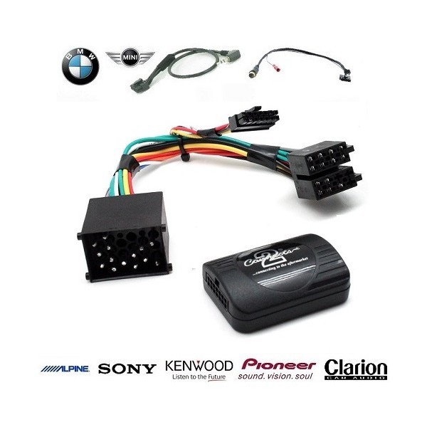 Commande au volant BMW X5 E53 OEM noire en ABS pour intégration parfaite Kenwood