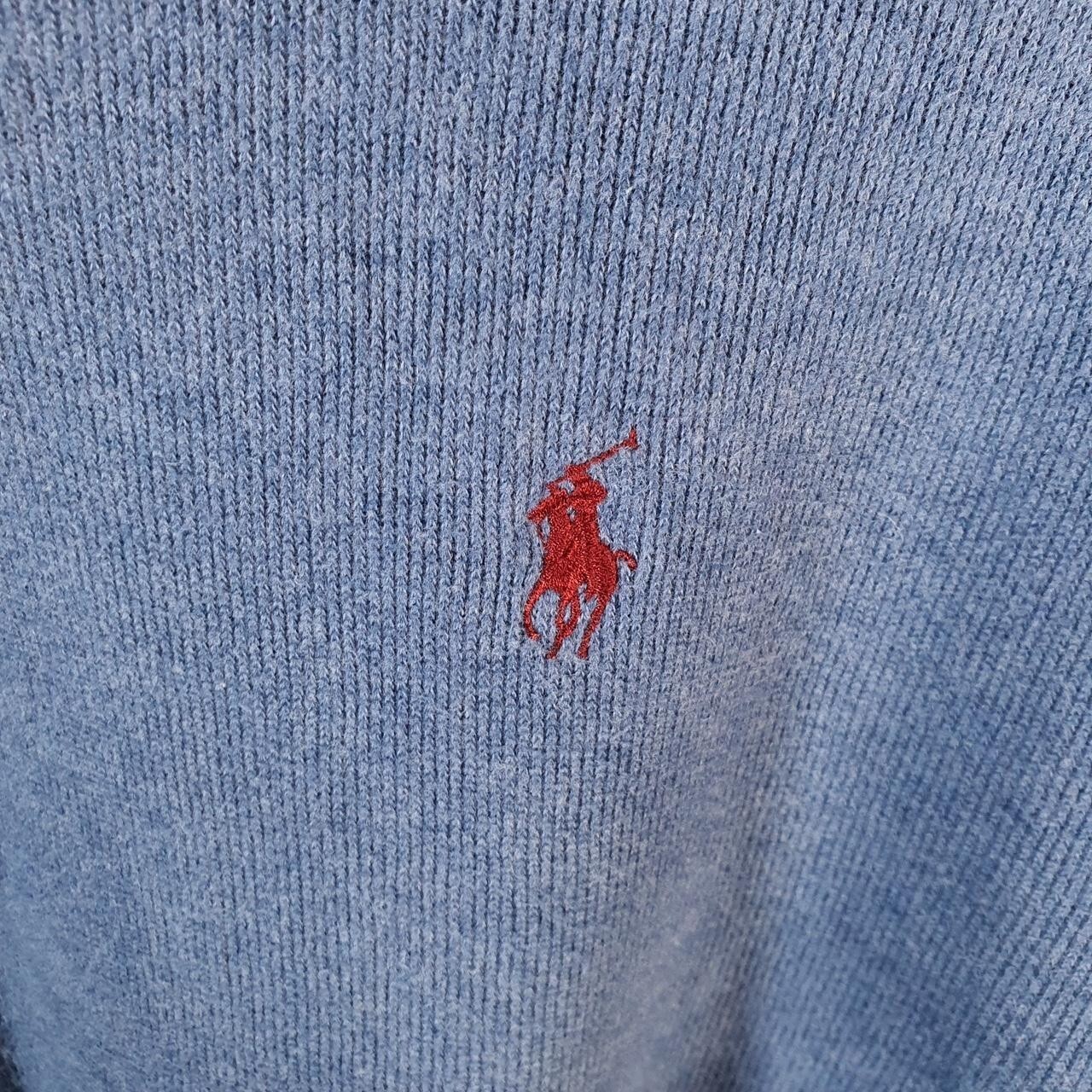 Polo Ralph Lauren vintage 1 4 zip felpa uomo blu medio pullover pony