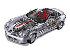 Cars mercedes benz slr mclaren roadster Desk Mat Stitched