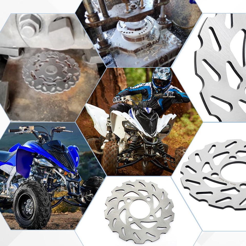 Front Rear Brake Disc Rotors Pads For Yamaha Raptor 700 700R 700 SE ...