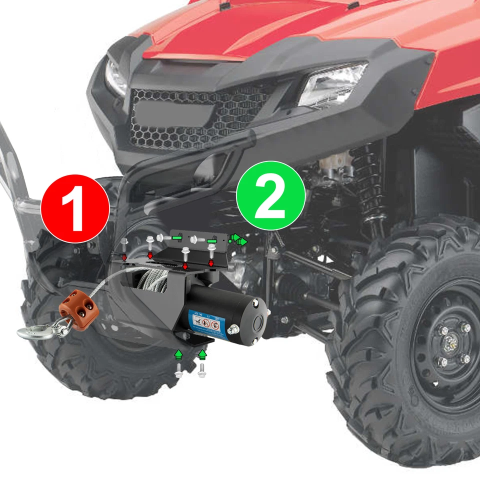 Placa de montaje de cabrestante WEISEN para Honda Pioneer 1000 1000 1000-5 1000-6 2016-2025 Foto 3 de 4