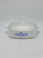 Corning Corelle "Cornflower Blue" 1 Qt Covered Casserole A-1-B With Glass Lid