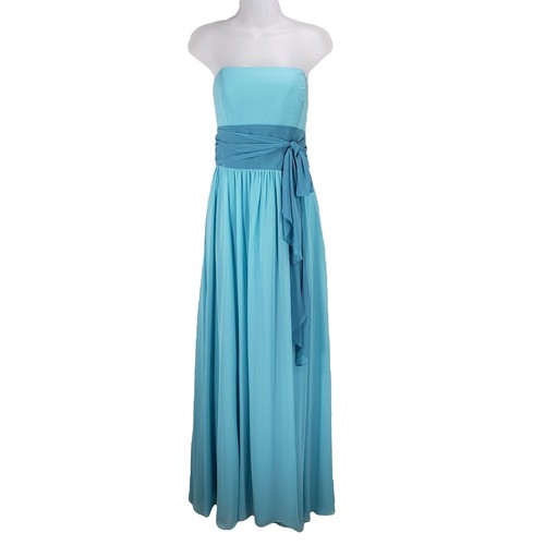 alfred angelo 7017 bridesmaid dress Alfred Angelo Womens Strapless Gown 7017 Bridesmaid Dress Blue Green size  14