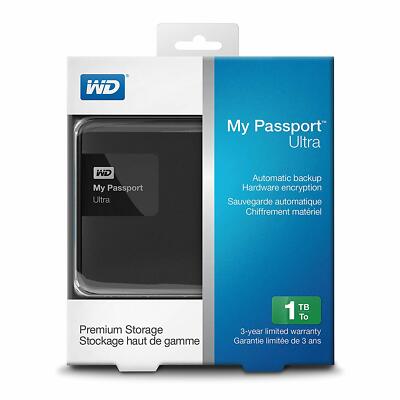 WD 1TB My Passport Ultra HDD WDBGPU0010BBK-NESN USB 3.0 Portable