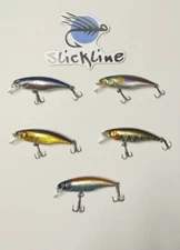 SLICKLINE 52 mm Sinking Rattling Diving Minnow Jerk Bait Fishing Lure 8 COLORS