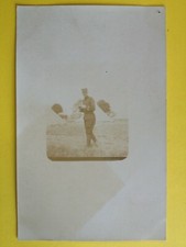 Post Card Carte Photo CAMP TENTE Service MILITAIRE SOLDAT Uniforme