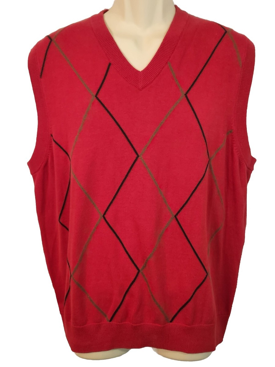 PGA Tour Men's SIZE LARGE Golf Argyle/Diamond Sweater Vest 100
