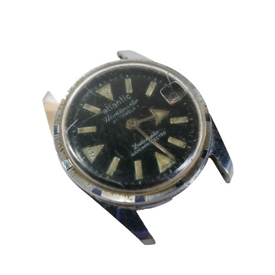Vintage Atlantic WorldMaster 21 Jewels Wrist Watch Dial Part Water Protected