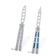 FLISSA 2PCS Balisong Trainer Practice Unsharped Blade