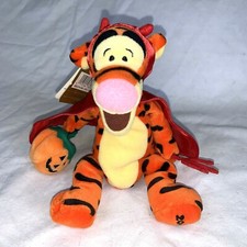Tigger Plush Beanie Devil Disney Store Pumpkin 9" Vintage 2000 Halloween