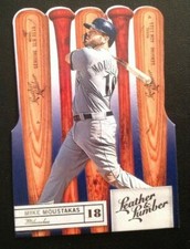 2019 Panini Leather & Lumber BATS Die Cut Base MIKE MOUSTAKAS Brewers #75