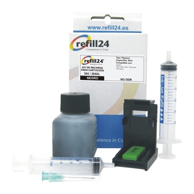 Kit Recarga para Cartuchos HP 304 / 304XL Negro - 50ml tinta + accesorios |  eBay
