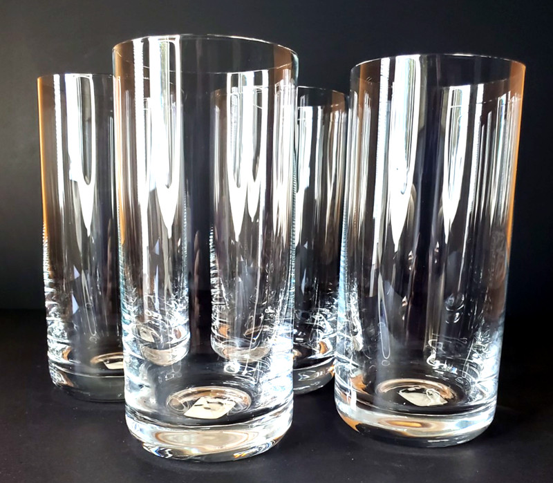 CRATE & BARREL Crescent COOLER TUMBLERS 16 Ounces  - Set of 4