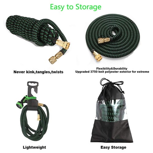 150ft Heavy Duty Expandable Garden Hose Flexible Pipe 7 Pattern Spray Gun Water - Picture 6 of 16