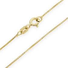 10K Yellow Gold Box Chain Necklace Spring Ring Clasp .55mm 14 16 18 20 22 24inch
