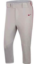 NIKE MENS VAPOR SELECT BASEBALL PANTS HIGH PIPED GRAY/RED SIZE SMALL NWT 42