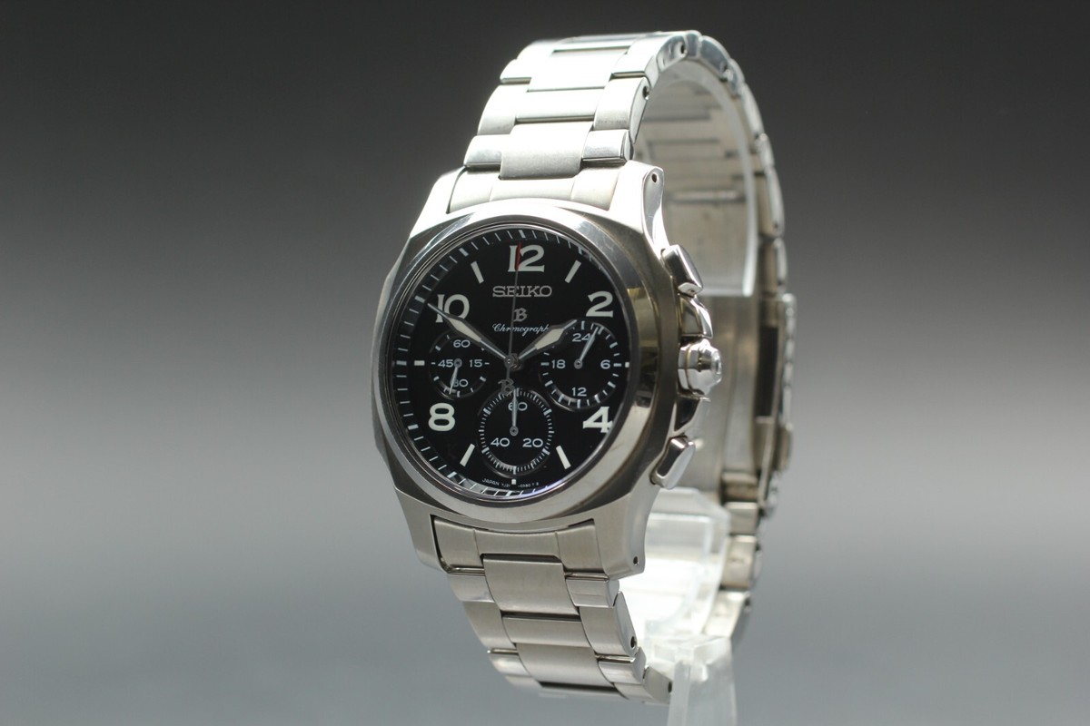 Exc+5] SEIKO Brightz SAGJ005 Qz Chronograph Titanium Black