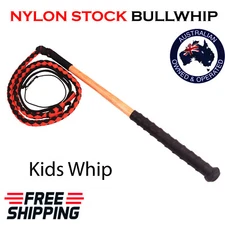 Kids Stock Whip para Cord Nylon 2.5 Feet Long Bull Whip Heavy Duty Red BullWhip