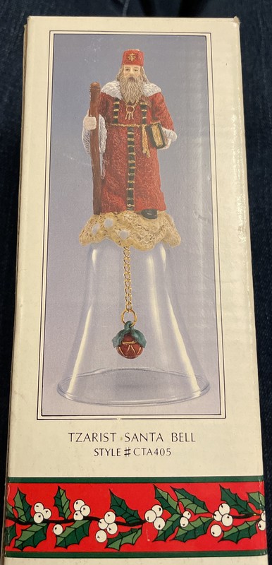 Novelino Christmas through the Ages Tzarist Santa Bell Vintage 1992 NIB CTA404