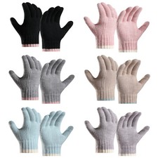 Women Wool Crochet Winter Warm Gloves Cycling Driving Knitted Touch Screen Glove