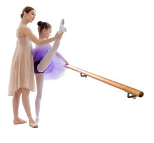 3' Ft Athletic Ballet Bar Single Wall Mount Stretch 2"Wooden Dance Barre Chrome