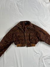 Adidas X Ivy Park Crop Monogram Jacket Brown Track Top Women’s Size Xs Uk6