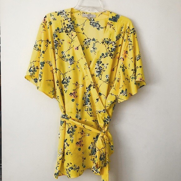 loft floral wrap blouse