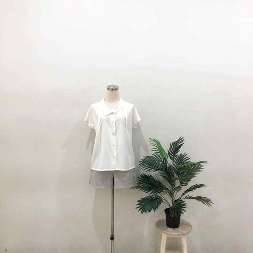 woman Loose Top Blouse Summer Short Sleeves Business Work Casual Office Shirt - 第 3/12 張圖片