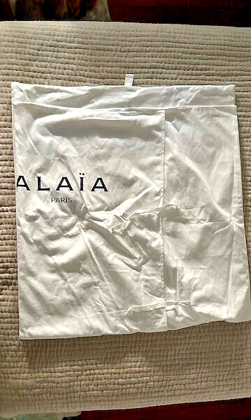 Housse vêtement grande taille Alaïa Paris blanche 167x80 cm en coton pour robe longue de mariée
