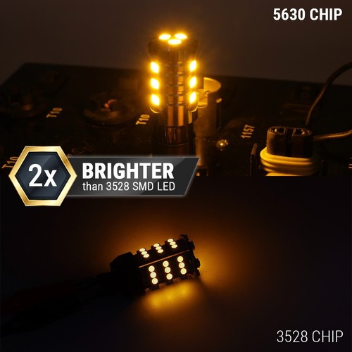 1157 LED Amber Yellow DRL Turn Signal Parking Side Marker Light Bulbs - Picture 5 of 5