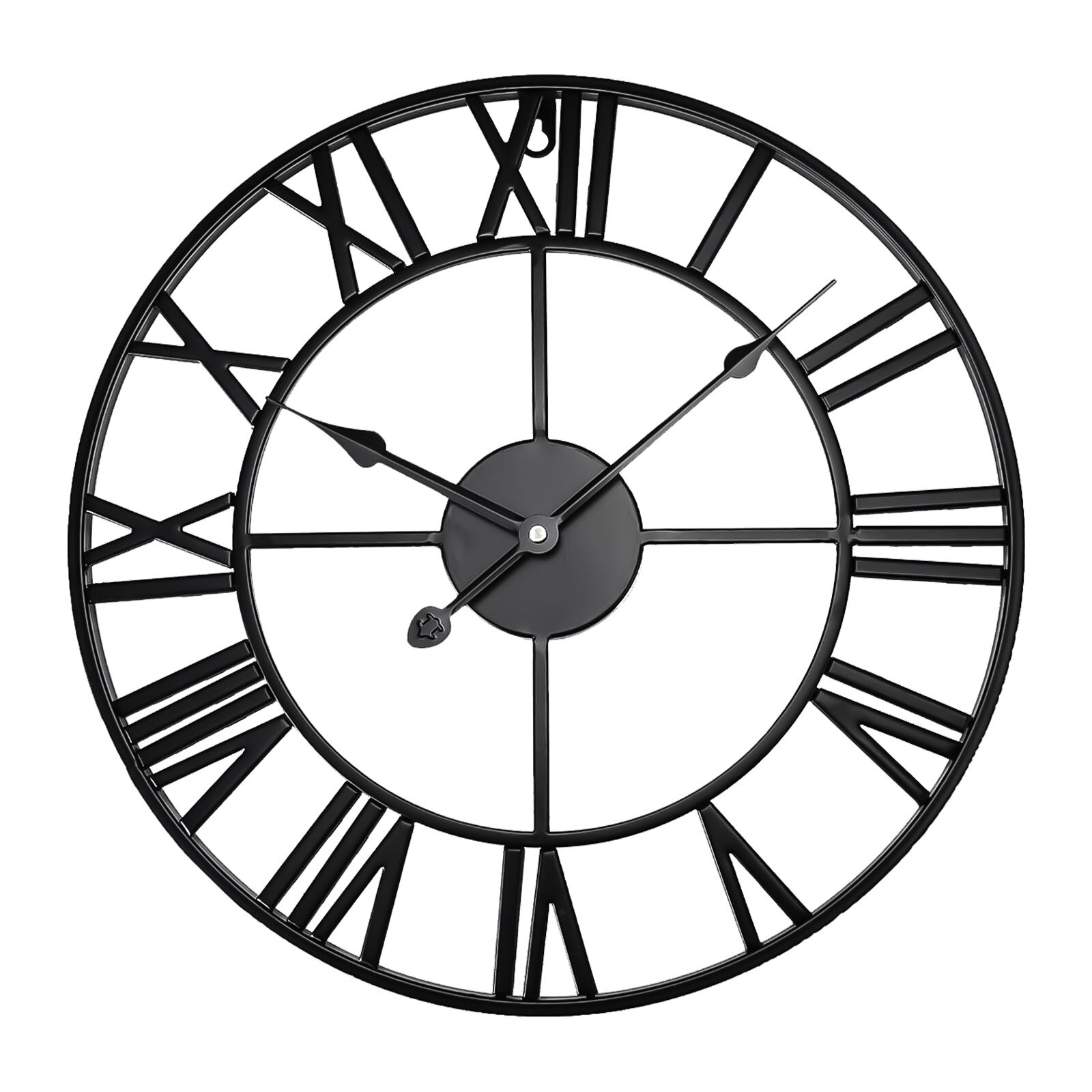 Large Skeleton Metal Roman Wall Clocks Big Numerals Giant Open Round Face UK
