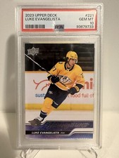 2023-24 Upper Deck Young Guns Luke Evangelista PSA 10 Nashville Predators Rookie