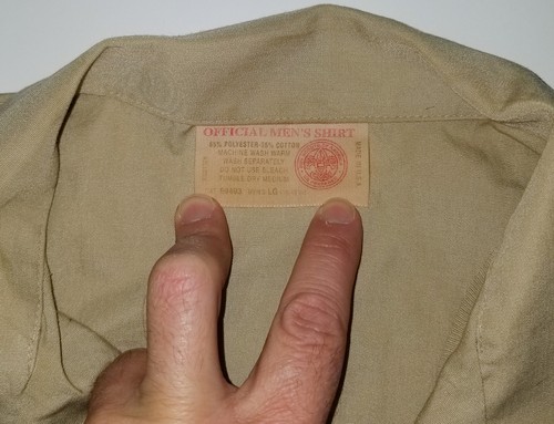 Boy Scouts Insignia Uniform Shirt BSA #531 Vintage USA Sewn Patches Mens LG - Picture 7 of 7