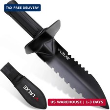 Metal Detector Shovel, Heavy Duty Double Serrated Edge Digging Tool with Belt Lo