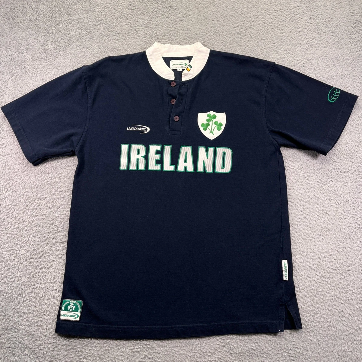 Polo De Rugby Homme Lansdowne - Taille 2XL - Bleu Rayé - Manches Courtes - Irlande