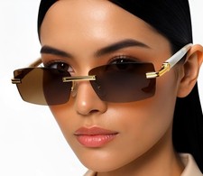 Designer Sun Glasses Small Rectangle Punk Eyeglasses UV400 Women Female Glasses