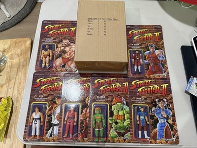 Super7 ReAction Street Fighter II 3.75'' Set of 6 With Shipper Box KEN RYU BLANKA