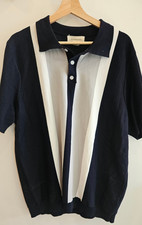 FREDERIK ANDERSON COPENHAGEN Vintage Retro Style Collared Shirt Polo Men XL Blue