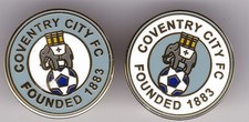 COVENTRY CITY WARWICKSHIRE ENGLAND FOUNDED 1883 OLD ROUND FOOTBALL BADGE 2 SET