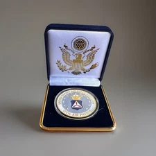 U S AIR FORCE AUXILIARY CIVIL AIR PATROL Challenge Coin With Blue Velvet Case