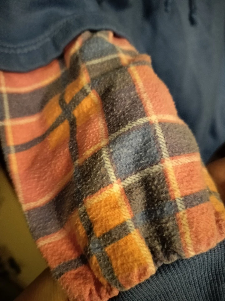 Rue 21 连帽羊毛连帽衫 带格子法兰绒 紫色 Y2K Vntg — 第 4/4 张图片