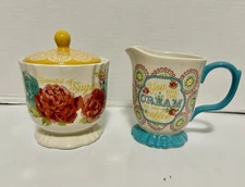 PIONEER WOMAN BLOSSOM JUBILE Creamer and Sugar Bowl Set NWT