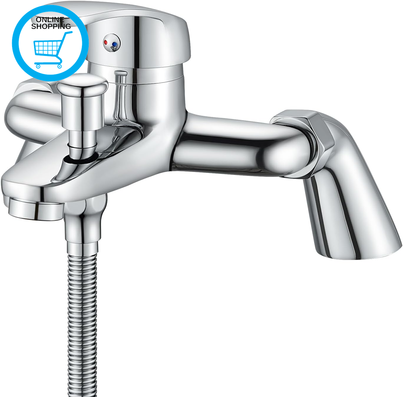 Bath Shower Mixer Tap, Modern round Monobloc Single Shower Tap with Bathtub Spou