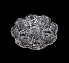 American Brilliant Cut Glass Decorative Low Bowl