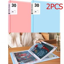 2PCS Blue Pink Folder Photo A3 Diamond Painting Storage Book for Art Portfolio