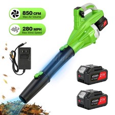 Cordless Leaf Blower 850cfm200mph 8 Speed Levels Electric W2 Batteries 4.0ah